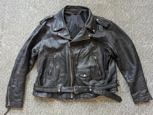 Vintage 90er Heavy Duty MOTORRAD Lederjacke 54-56 schwarz BIKER Harley 4XL - Bild 1 von 9