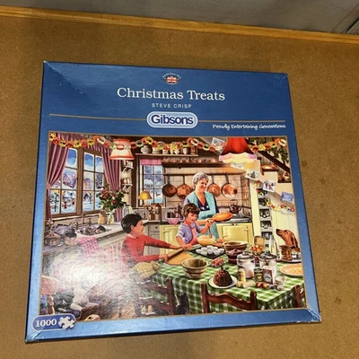 GIBSONS JIGSAW- CHRISTMAS TREATS - 1000 PIECE JIGSAW Unchecked SEE BIO - Image 1 of 4