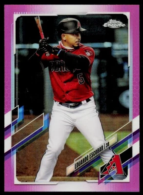 2021 Topps Chrome Eduardo Escobar 73 Pink Refractor Arizona Diamondbacks - Image 1 of 2