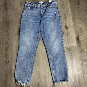 Abercrombie & Fitch The Mom High Rise Curve Love Jeans 30/10L Acid Wash Distress - Picture 1 of 13