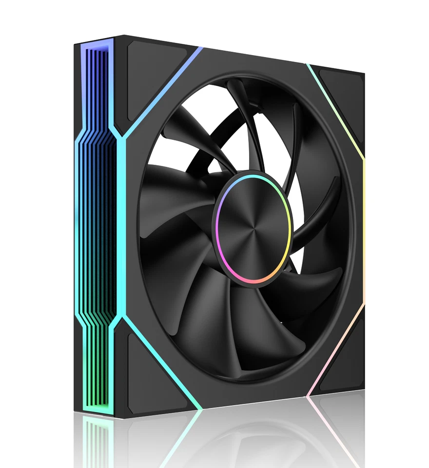 5 Pack RGB Lüfter 120mm 4Pin PWM Silent Computer PC Kühler Lüfter Schwarz - Bild 1 von 1