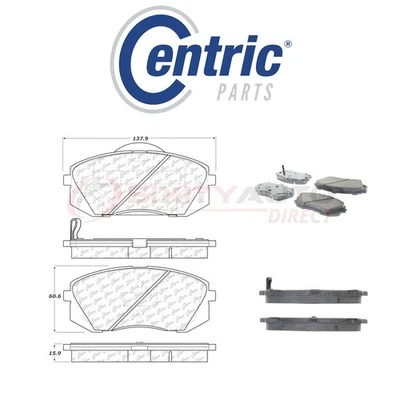 Centric Ceramic Disc Brake Pads w Shims for 2011-2016 Kia Sportage 2.0L 2.4L nd - Imagem 1 de 4