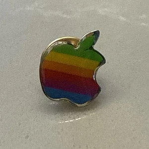 Vintage (80's to '90s) Apple Computers Macintosh Rainbow Logo Lapel Pin - Picture 1 of 3
