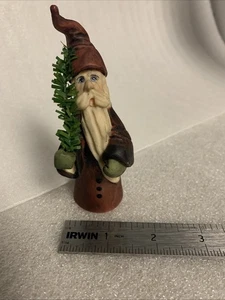VTG 1994 Allyson Nagel Resin Santa Claus Christmas Figurine Holding Tree 4.2” - Picture 1 of 11