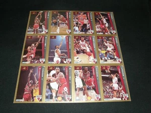 1992-93 Fleer Basketball Chicago Bulls / 12 Card Promo Sheet / Jordan, Pippen - Bild 1 von 6
