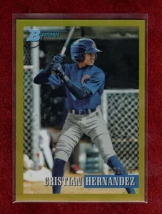 CRISTIAN HERNANDEZ 2021 BOWMAN HERITAGE CHROME PROSPECT GOLD REFRACTOR 22/50 CUB - Picture 1 of 1