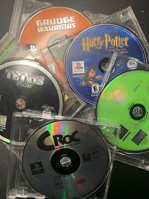 PS1 Loose Disk 5 games untested Tetris, Croc, Harry Potter, Pizza Hut, Grudge Wa - Image 1 of 4