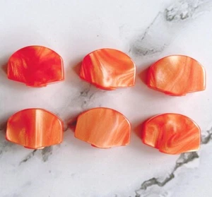 Orange-Red color MINI buttons fit Grover Guitar machine head tuner peg 6p FR01R - Picture 1 of 3