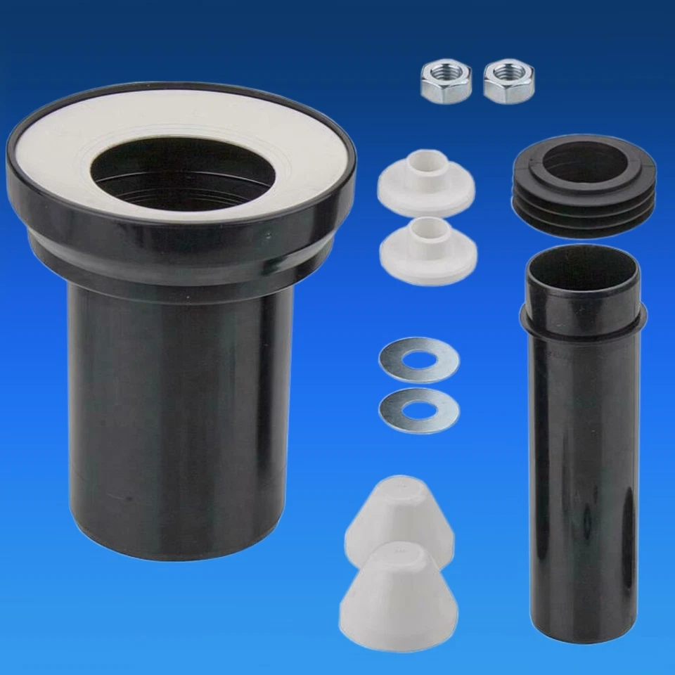 Haas 180mm PE Wand-WC-Anschlussgarnituren - Schwarz (3287)