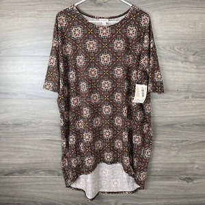 Camicetta donna LulaRoe Irma grande multicolore geometrica croce diamantata - Foto 1 di 6