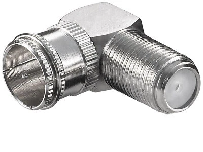 F-Quick Stecker SAT F-Buchse 90° gewinkelt Winkel Adapter Schnellstecker Kabel - Bild 1 von 3
