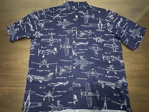 DISNEY PIXAR PLANES REYN SPOONER HAWAIIAN SHIRT MENS SIZE L - Picture 1 of 6