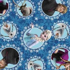 Disney Frozen Olaf Elsa Anna Sven Kristoff Polyester Fleece Stoff Halber Meter