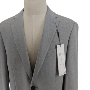 Calvin Klein Men’s Slim Fit Solid Knit Sport Coat Jacket Gray Blazer 42L $295 - Picture 1 of 7