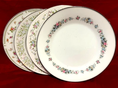 Platos de cena vintage florales de China desajustados (juego de 4) Foto 1 de 2