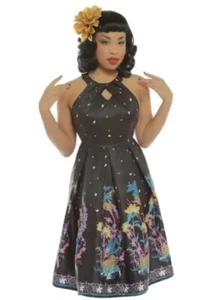 Lindy Bop Dress Party Uk 22 Cheronda Wild Cat Black Rockabilly New Leopard Bnwt - Picture 1 of 12