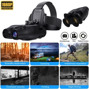 Head Mount Night Vision Goggles 850nm 1080P Digital IR Hunting Binoculars Video - Picture 1 of 24