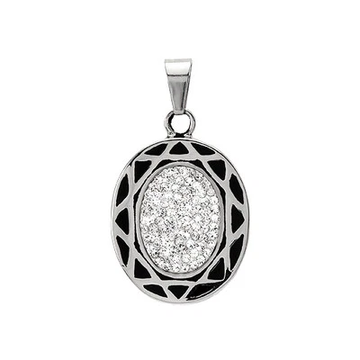 EDFORCE Pendant With Genuine Crystal in Two tone  Enamel and Stainless steel.  - Image 1 of 2