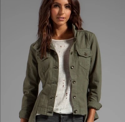 Rag & Bone Jean Chamberlain Utility Green Denim Jacket Women’s Size Small - Image 1 of 4