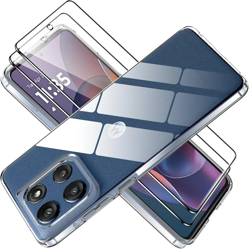 Ударопрочный прозрачный чехол + 2 закаленное стекло для Motorola Moto G стилус 5G (2025) - Изображение 1 из 1