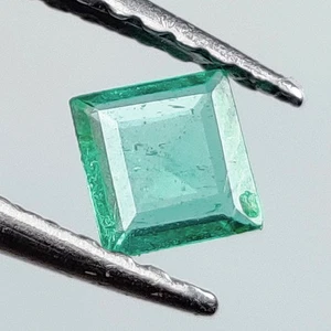 Smeraldo Zambia Verde Lucentezza Naturale 0,23 Ct Taglio Quadrato 9346-x - Foto 1 di 2