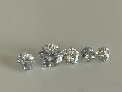 Lote de 5 lindos designs de diamante solto brilhante redondo natural 5=0,76 quilates - Imagem 1 de 4