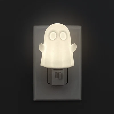 Luz de noche de Halloween enchufable - linda decoración fantasma - luz nocturna LED brillante suave Foto 1 de 4