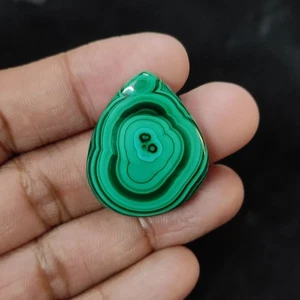 69.90 Cts Natural Malachite Chrysocolla Pendant Making Cabochon 33X26X6.5 MM - Picture 1 of 6