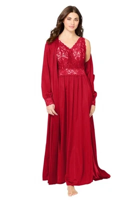 Vestido e roupão tricot Amoureuse plus size peignoir 2 peças - Imagem 1 de 4