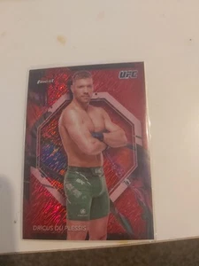 2024 Topps Finest UFC Common Dricus Du Plessis #1 Red Shimmer Refractor - Picture 1 of 2