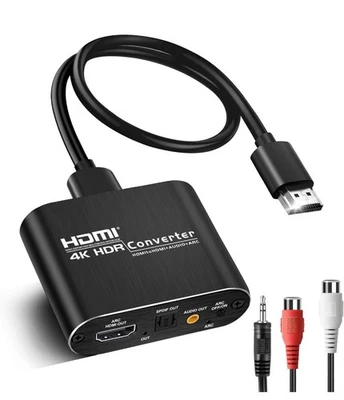 4K@60Hz HDMI Audio Extractor mit 1,2m HDMI Kabel avedio links, Optical Toslink - Bild 1 von 4