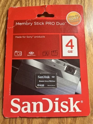 SanDisk Memory Stick Pro Duo - 4 GB Multi-Use Card - (Sony) New Sealed - Image 1 of 2