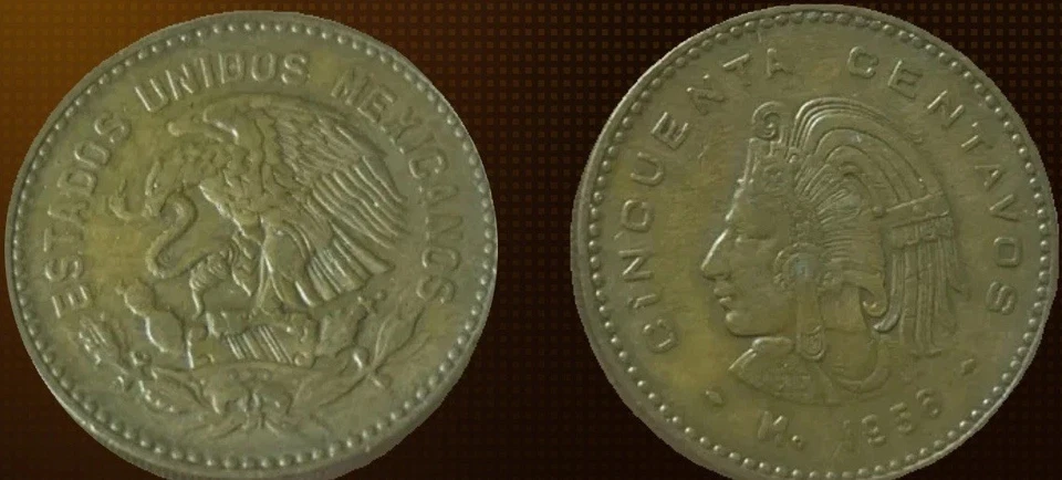 1956 Mexico 50 Centavos Bronze Coin - Image 1 of 3