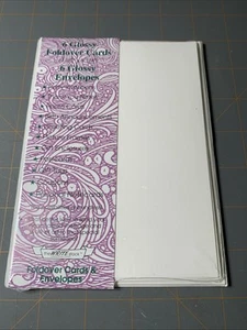 Vintage - The Write Stock  6 CARDS & ENVELOPES Glossy White - Picture 1 of 2