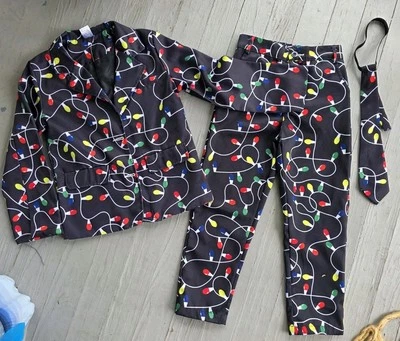 NIÑOS 3 PIEZAS NAVIDAD DEPORTE ABRIGO-PANTALONES-TRAJE CORBATA ~ Mediano  Foto 1 de 4