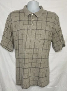 George Polo Men's XL Brown Plaid Short Sleeve Cotton - Picture 1 of 7