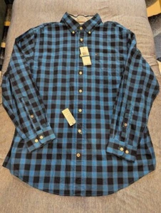 Tommy Hilfiger Herren XL Langarm Kariert Kariert Hemd Navy & Royal Blau - Bild 1 von 7