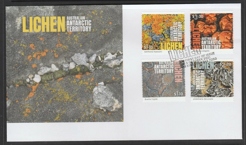 Australian ANTARCTIC  2021 LICHEN  set of 4 VF Used on FDC -  plant Life  - Image 1 of 1
