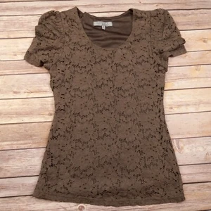 Catwalk Studio Medium Eyelet Semi Sheer Top Fully Lined Olive Green - Picture 1 of 7