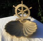 Brass Mayflower Ship Boat Vessel Wheel Clam Shell Design Trinket Dish