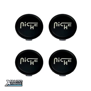 4 x Niche Wheel Center Cap Matte Black w/ Silver Logo 1003-22MBS - Picture 1 of 1