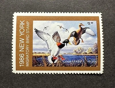 WTDstamps - 1986 NOVA YORK - Lote 3 - Selo State Duck - Estado perfeito OG NH - Imagem 1 de 2