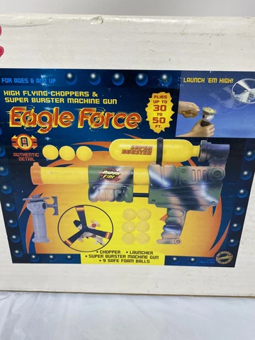RARE 1993 EAGLE FORCE Chopper Launcher Super Burster Machine Gun From Toy makers Cover