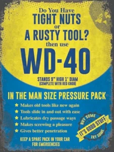 Small (150 x 200mm) Metal Sign - WD40 - Tight nuts, rusty tool - Picture 1 of 1