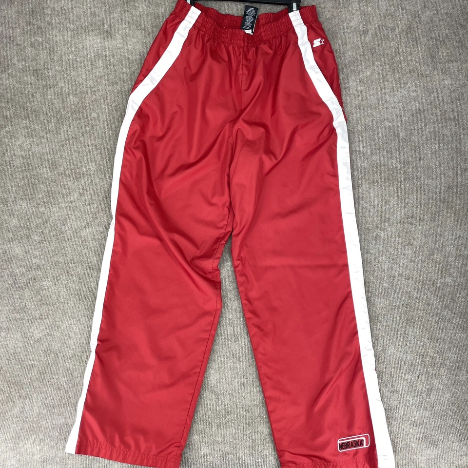 Pantalones deportivos cortavientos XL para hombre STARTER Nebraska Husker años 90 forrados de baloncesto Foto 1 de 4