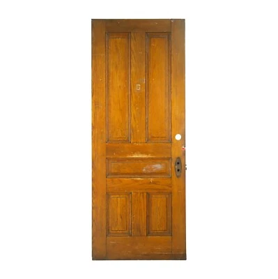 Vintage 5 Pane Pine Wood Apartment Door 83 x 31.75 - Image 1 of 4