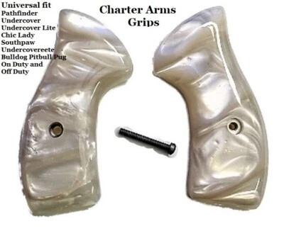 PMG MANUFACTURING fits all Charter Arms Grips universal fit White Fire Pearl Classic