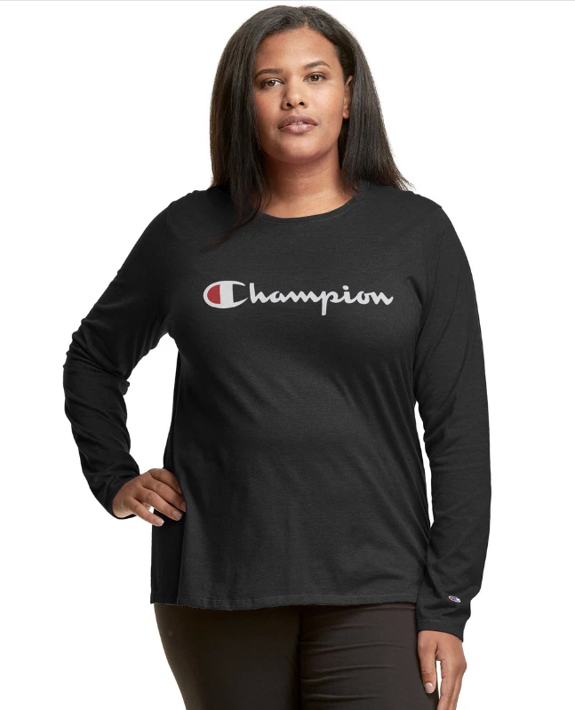 Camiseta Champion Manga Larga Logo Negra Talla Grande 1X 3589 Foto 1 de 1
