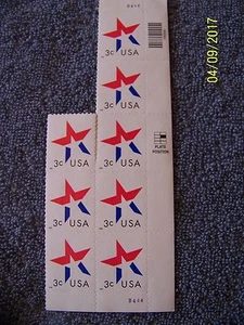 #3615 STAR 3 CENT PLATE #S111 STRIP OF (8) MINT - Picture 1 of 2