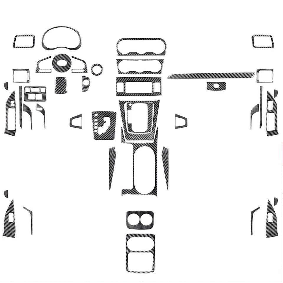 Juego de 42 piezas de cubierta interior completa de fibra de carbono real para Subaru Forester 2013-18 Foto 1 de 4